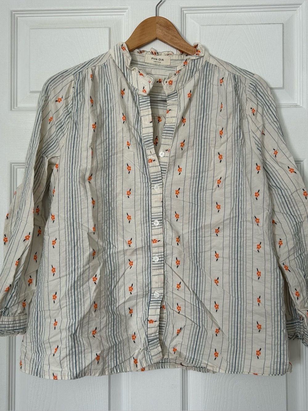 Stripe and Floral Button Up